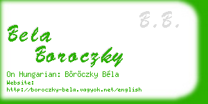 bela boroczky business card